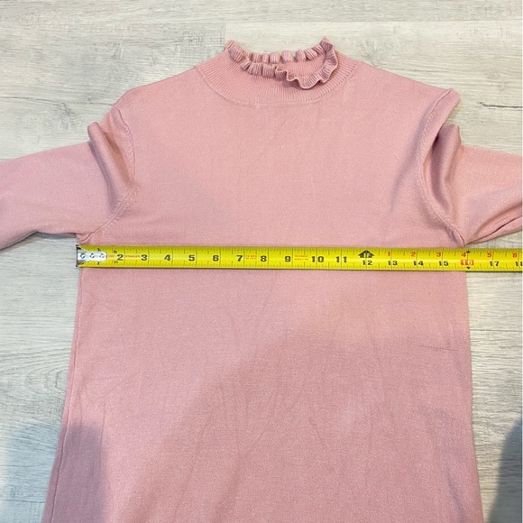 Laura Petites Coquette Girl Feline Turtleneck in Pink with Pearl Accents - Picture 11 of 17